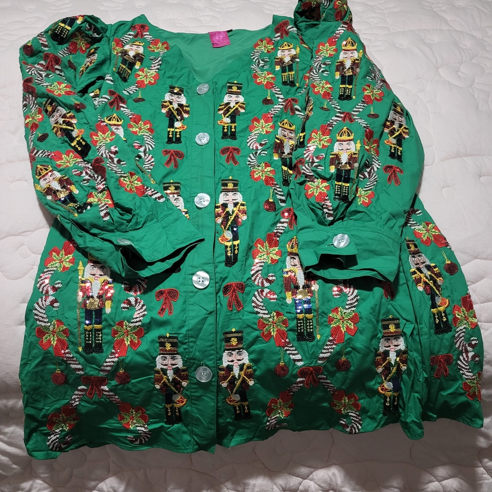 Queen Of Sparkles Festive Green Nutcracker Dress